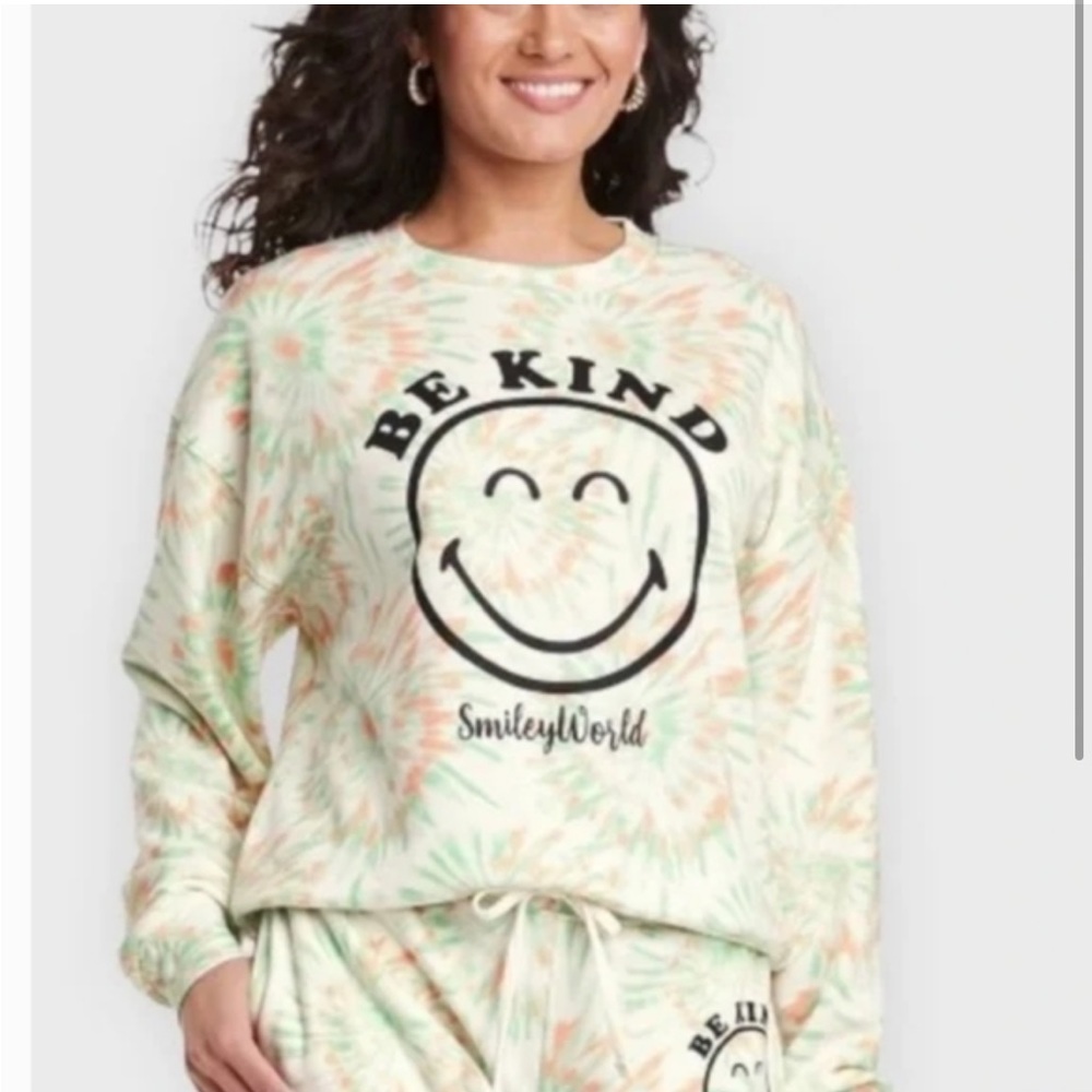 smiley world | Be Kind Tie Dye Sweatshirt